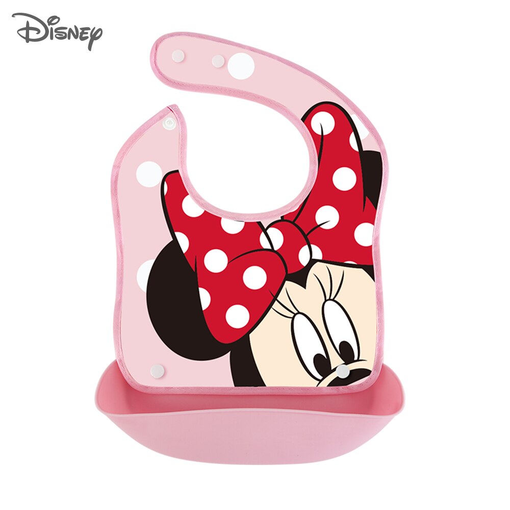 Disney Silicone Baby Dinner Bib Combination Leak-proof Pocket and Baby Burp cloths Detachable baby stuff for newborns